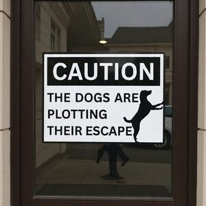 NWT Dog Warning Glass Door Decal – Black, 8x11in
